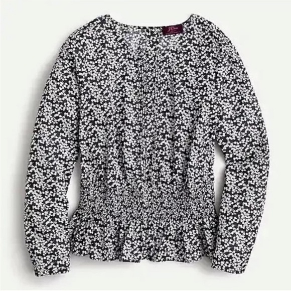 J. CREW X LIBERTY of LONDON Misti Valeria Boho Pintuck Floral Smocked Blouse - Picture 2 of 10